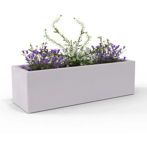 Pflanzgefäß Polyrattan-Look anthrazit 60x25x46cm