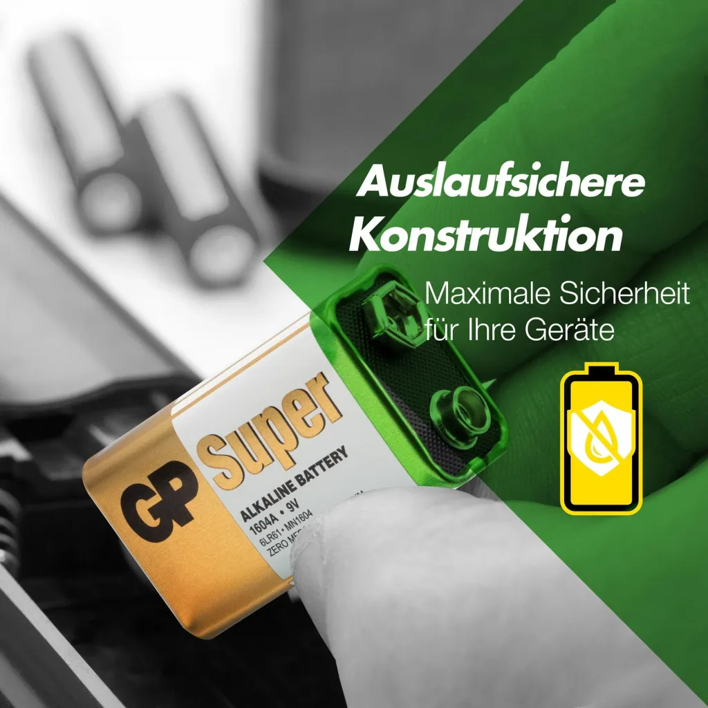 SUPER 9V Block Alkaline Batterie - 8 Stück