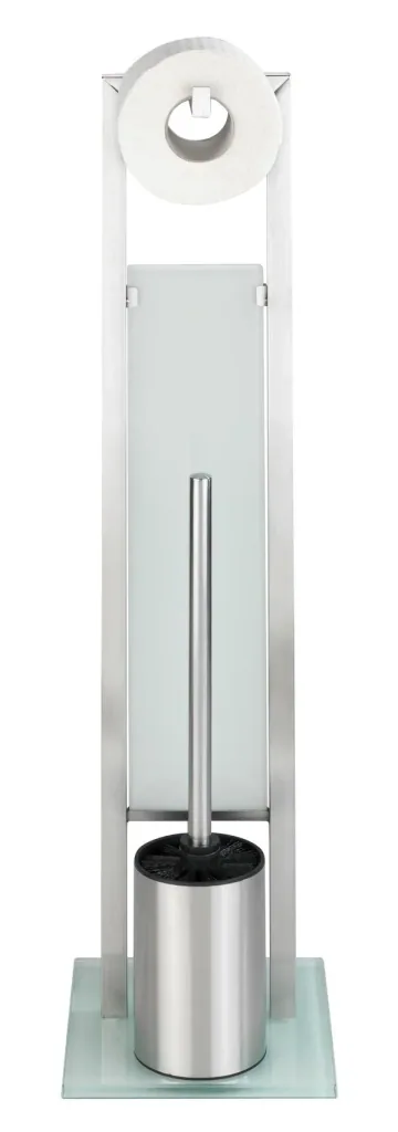 Stand WC-Garnitur Rivalta 3in1, Weiß / Silber matt