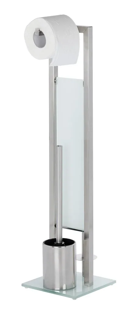 Stand WC-Garnitur Rivalta 3in1, Weiß / Silber matt