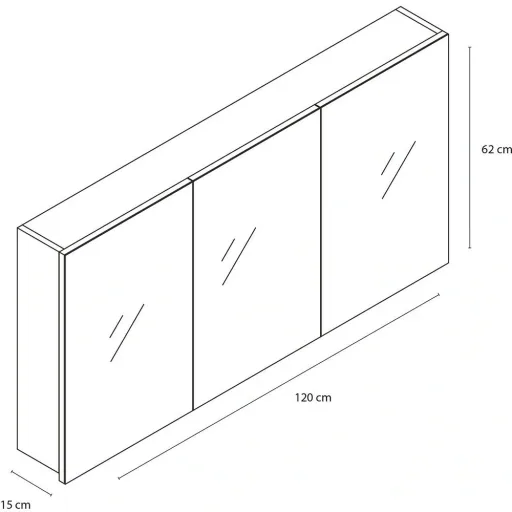 Concept Spiegelschrank 120cm schwartz fsc