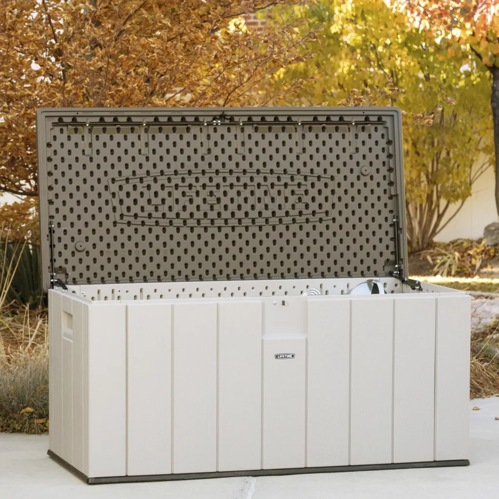 Lifetime Kissenbox 570 L Lichtgrau 150.7×71.9×69.1 cm – wetterfeste Auflagenbox aus HDPE