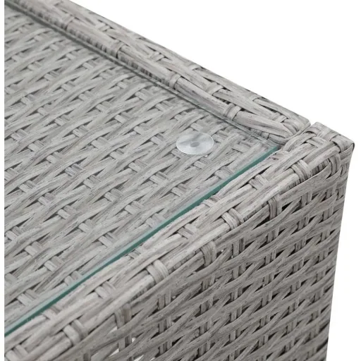 Polyrotan Beistelltisch Grau, 58 x 58 x 42 cm