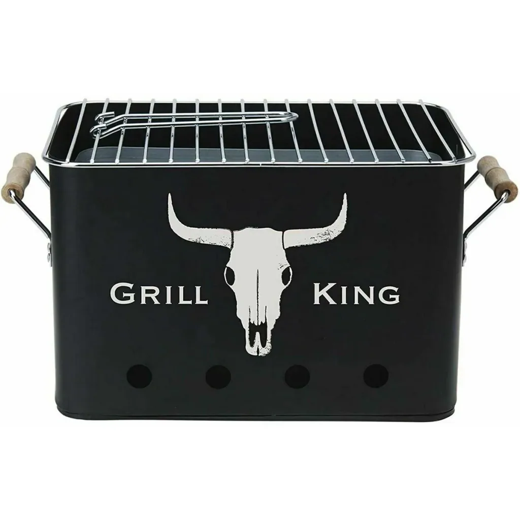 Grill King Holzkohlegrill - Rechteckig - Mattschwarz - 32x20x20 cm
