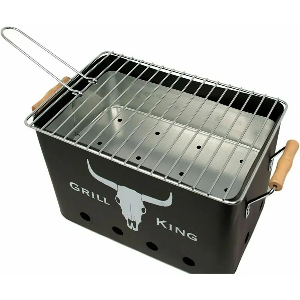 Grill King Holzkohlegrill - Rechteckig - Mattschwarz - 32x20x20 cm