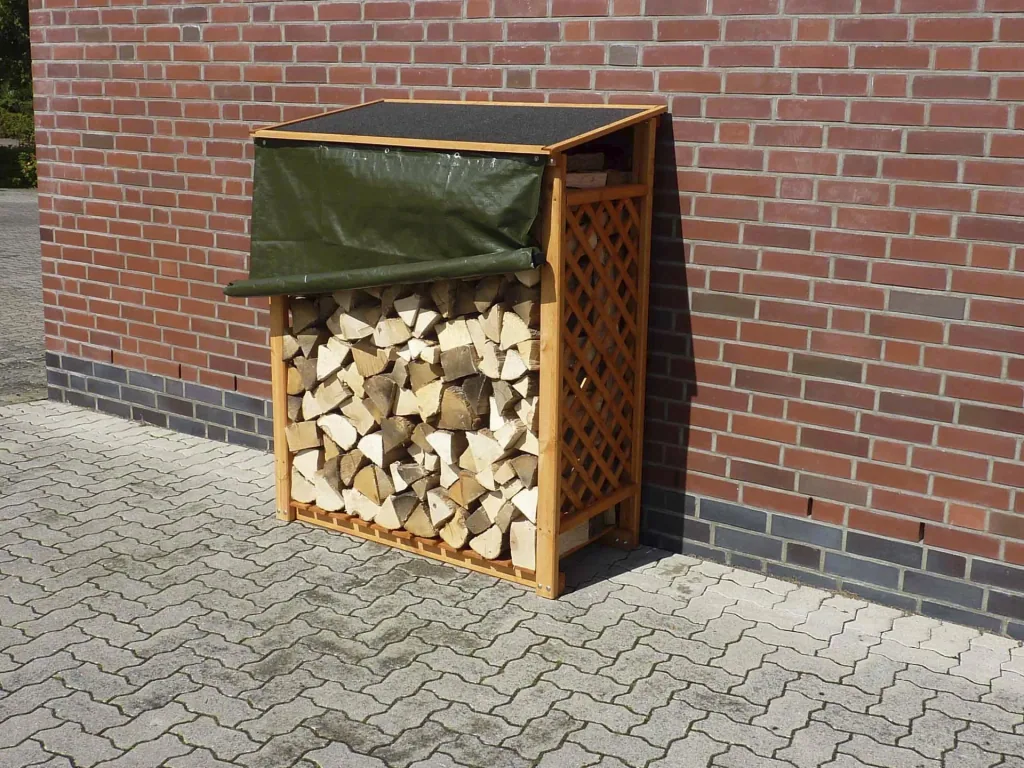 Kaminholzregal "Speyer" hb mit Wetterschutz