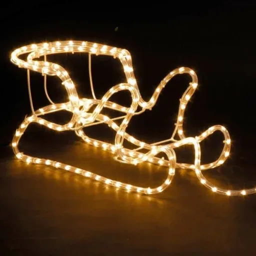 Weihnachts-Rentier mit Schlitten - Weihnachtsbeleuchtung - Warmweiß