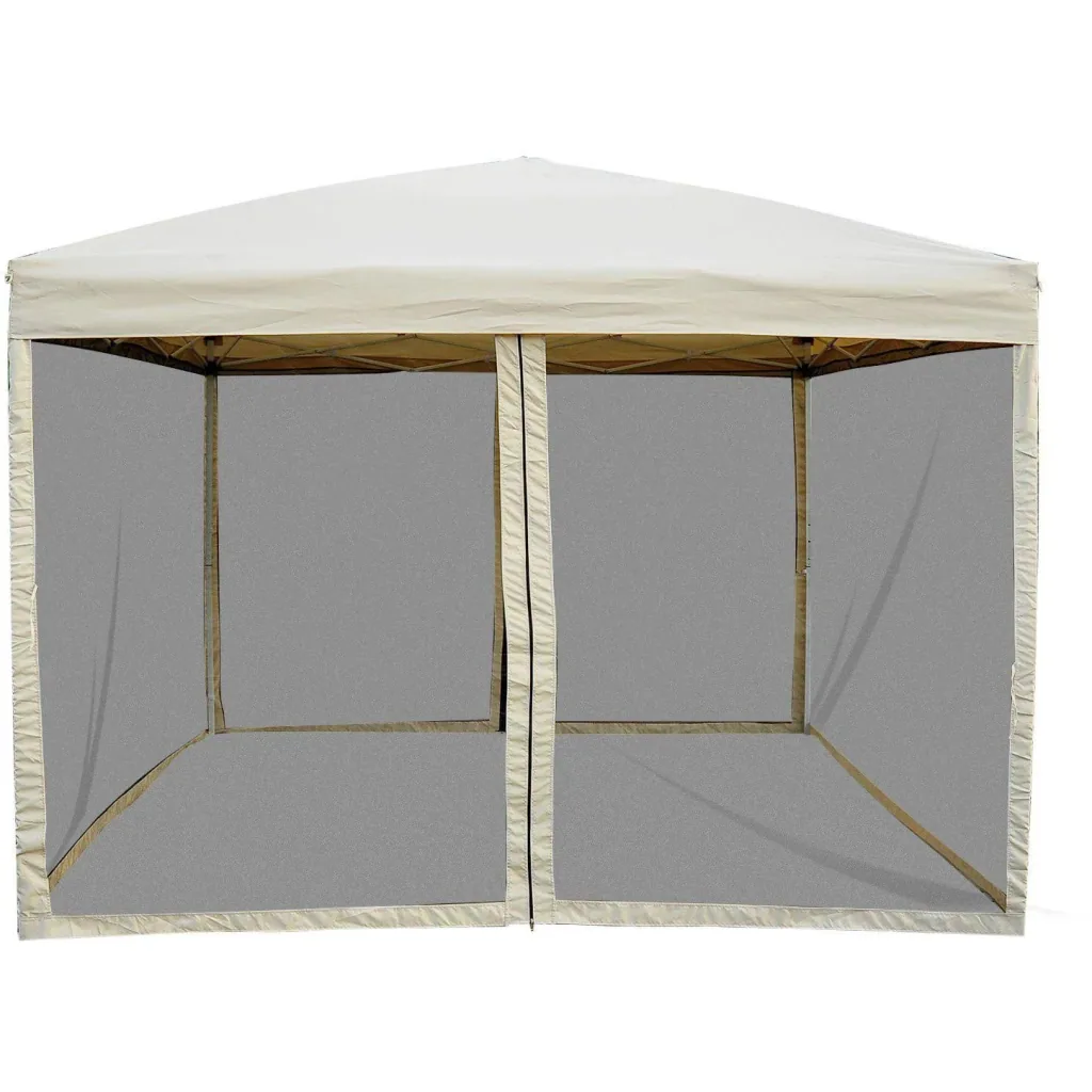 Faltpavillon Faltzelt mit Seitenwänden 3x3m Stahl Beige