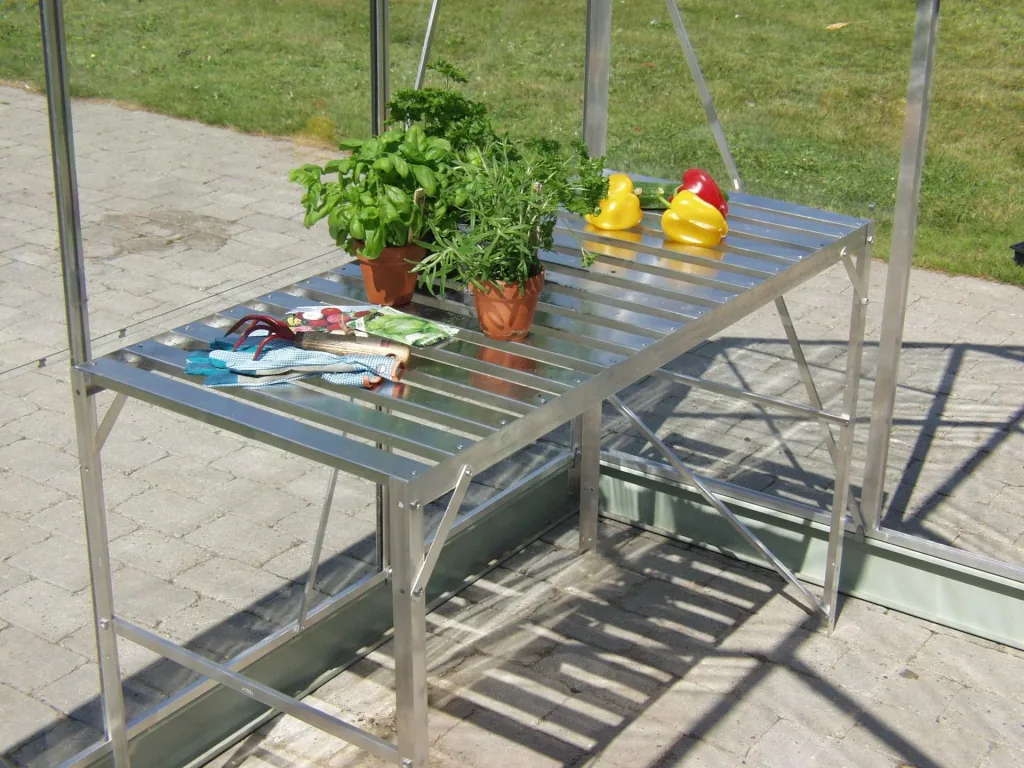 Alutisch, Farbe 1 Ablage, Farbe 121 x 54 x 76 cm, Farbe alu