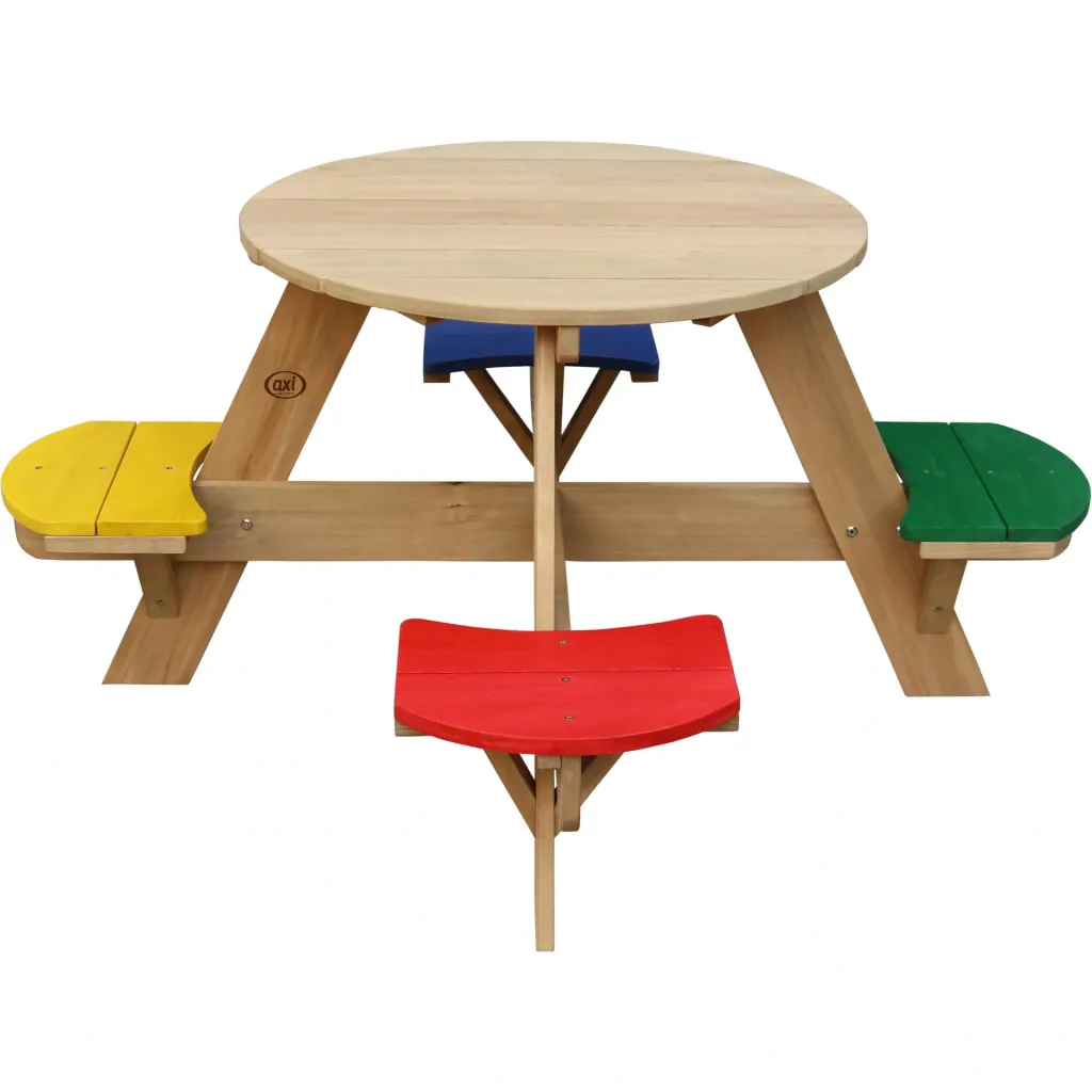 UFO Picknicktisch Rund Braun/Weiß