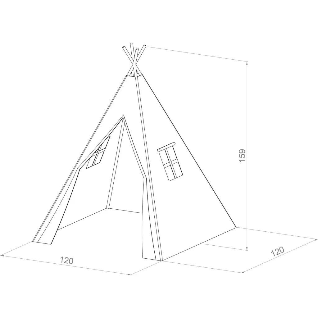 Alba Tipi Zelt Grau