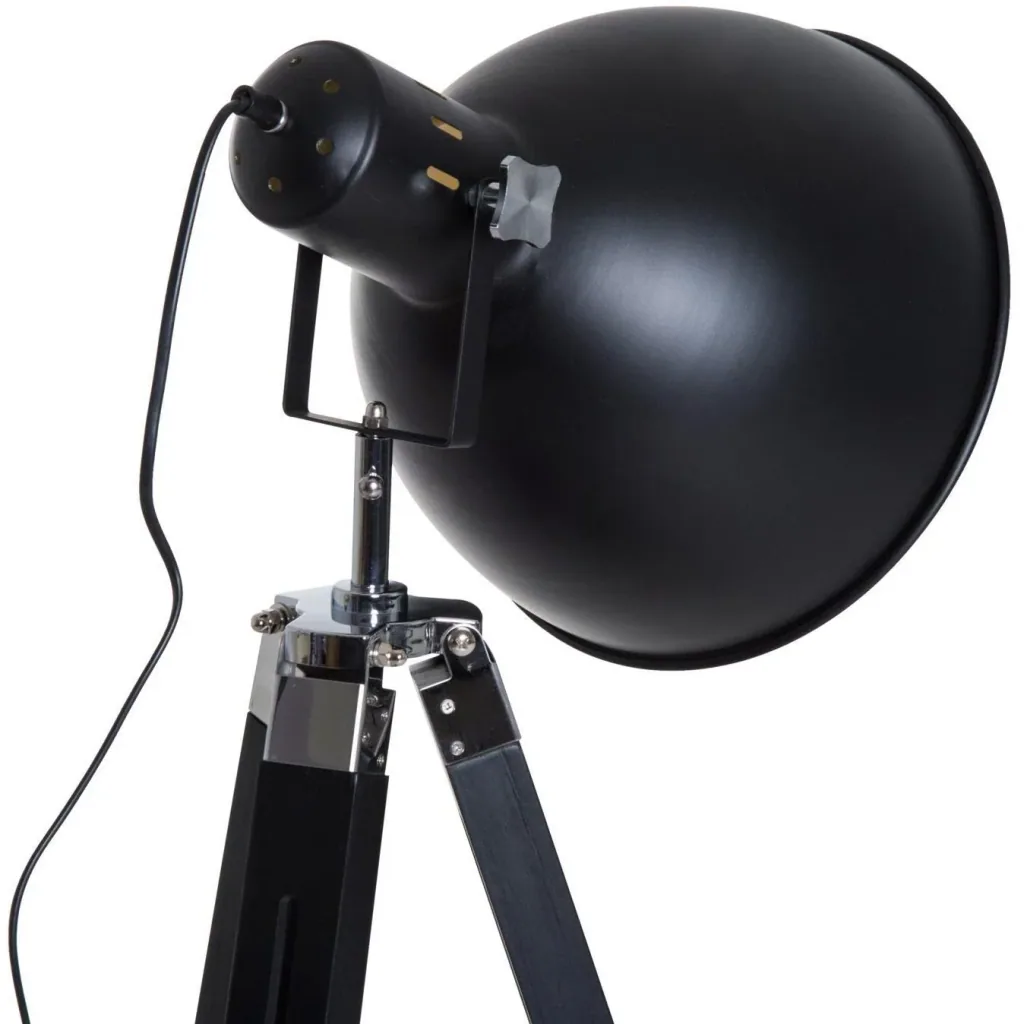 Stehlampe Dreibein Stehleuchte höhenverstellbar 108-152cm E27 Industrial Schwarz