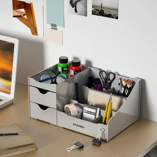 Make-up-Organizer hellgrau