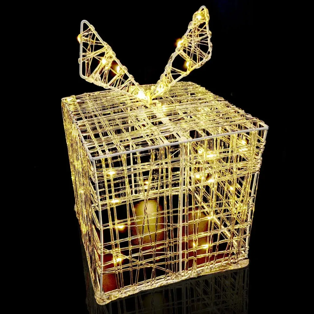 SET aus 3 beleuchteten Geschenkboxen - 30 LED - 15 cm hoch